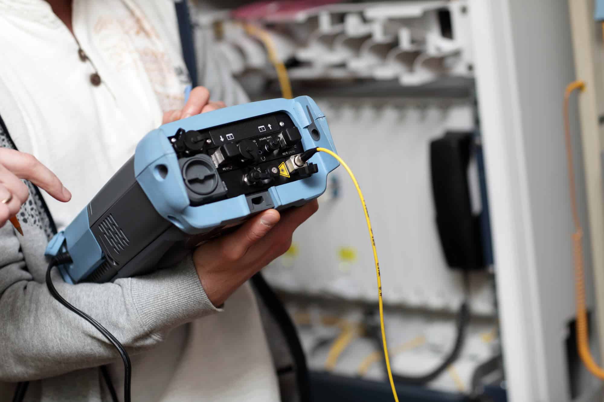 electrician working on a panel